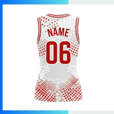 Alternative view of Custom Women’s V-Neck Basketball Jersey with 150G Pro Interlock