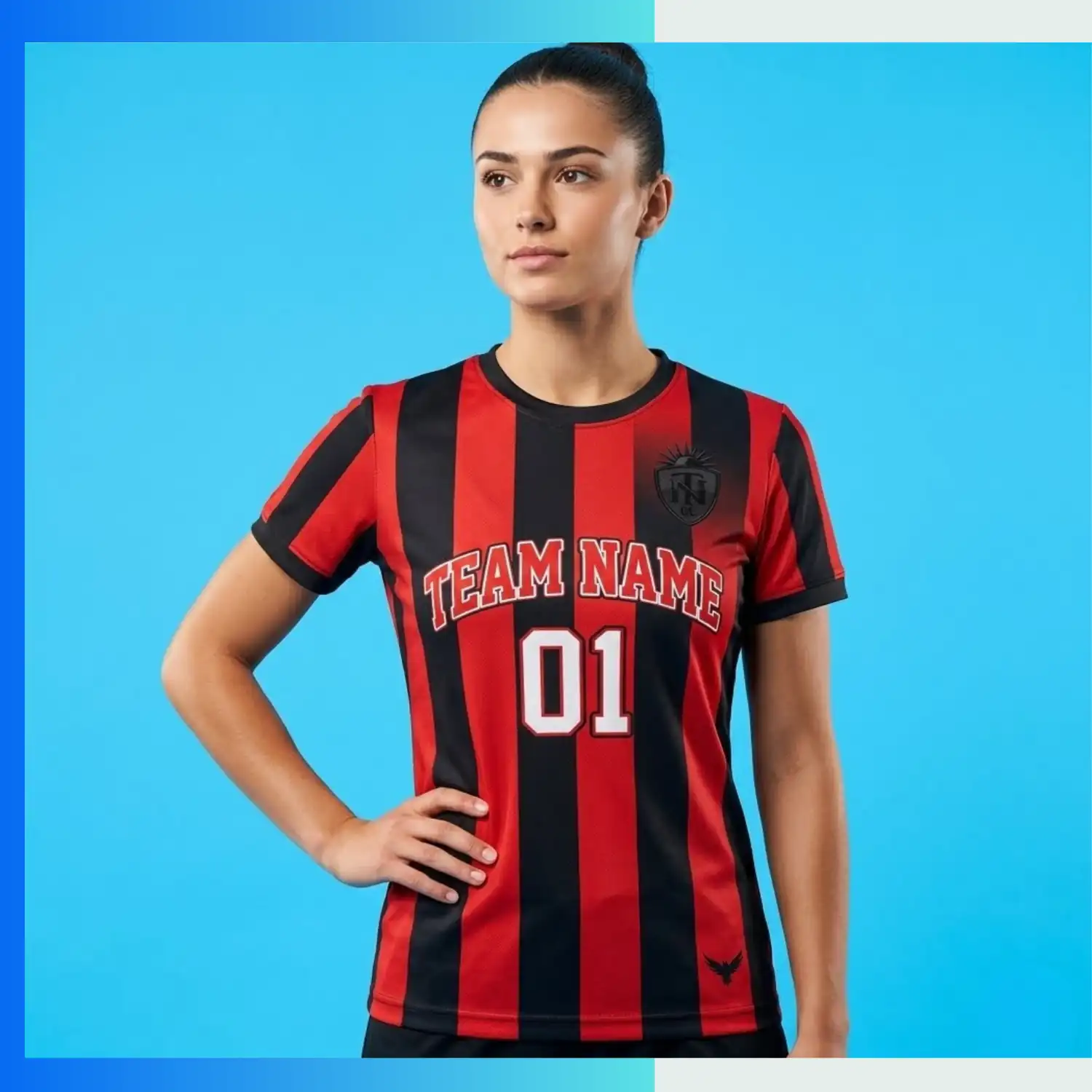 Custom Women's Performance Soccer Jersey – Round Neck | Choose Your Mesh Fabric - Image 3