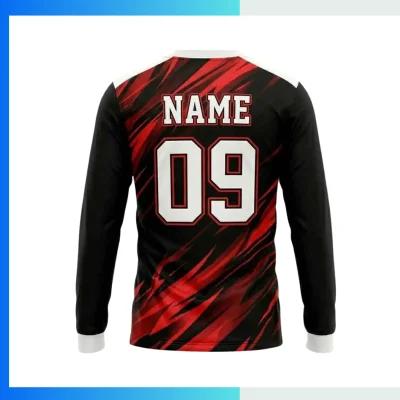 Alternative view of Custom Birdseye Mesh Long Sleeve Soccer Jersey with 160G Ventilated Full Sublimation Teamwear