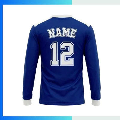 Alternative view of Custom Long Sleeve V-Neck Soccer Jersey with 150G Interlock Full Sublimation Team Uniform