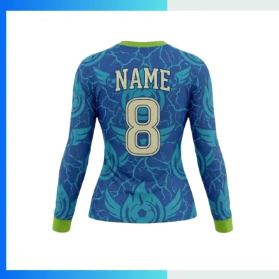 Alternative view of Women’s Long Sleeve V-Neck Soccer Jersey – Custom Sublimation Contoured Teamwear