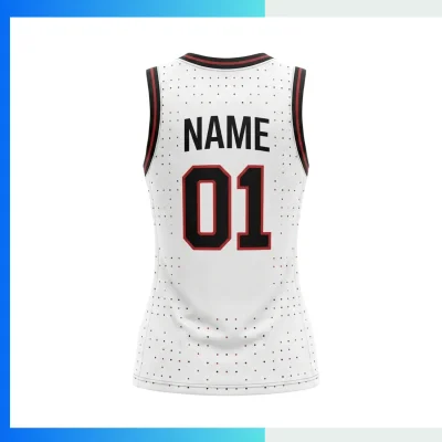 Alternative view of Custom Women’s V-Neck Basketball Jersey with 150G Flashed V Fabric