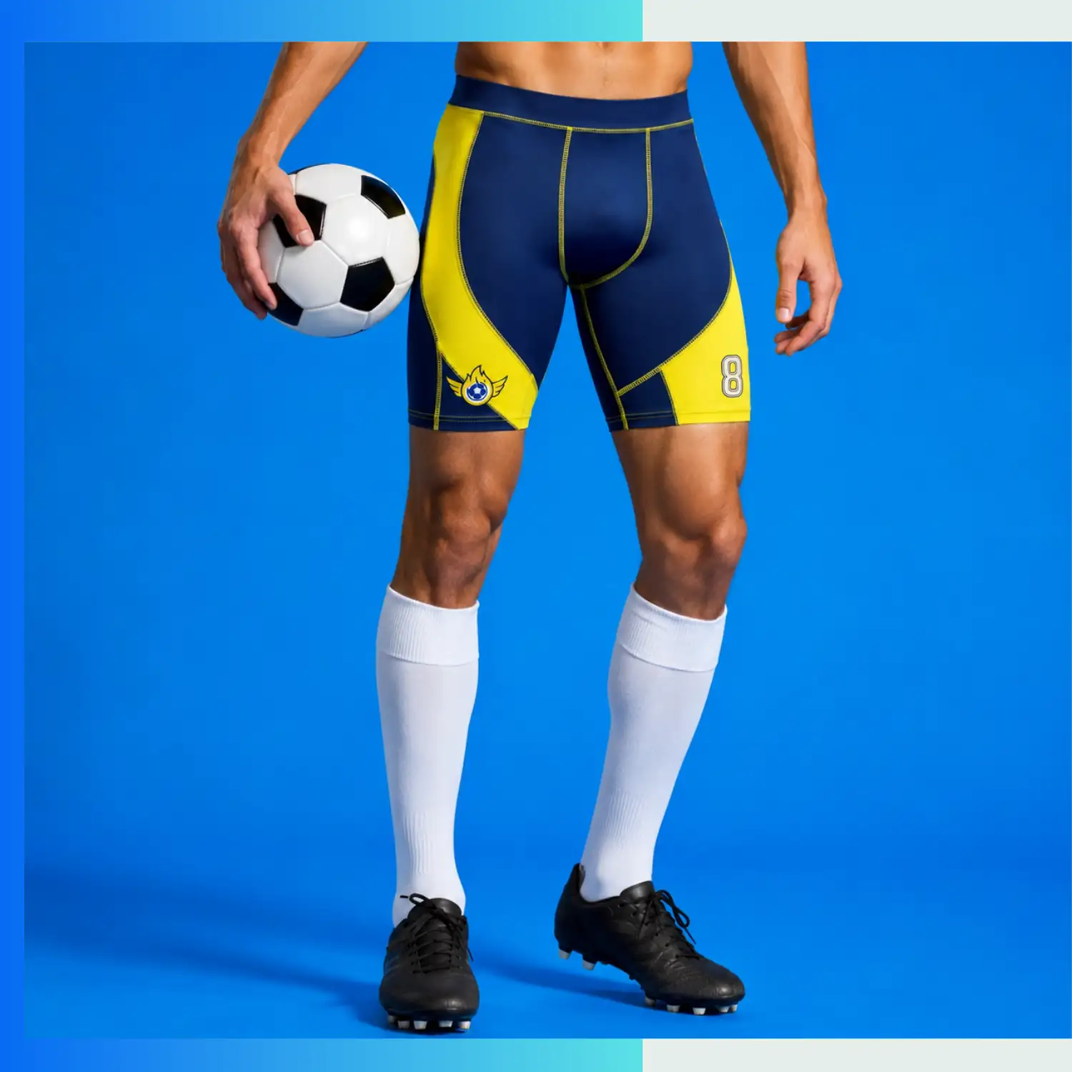 Custom Compression Soccer Shorts – 4-Way Stretch Sublimation Performance Sports Shorts - Image 3