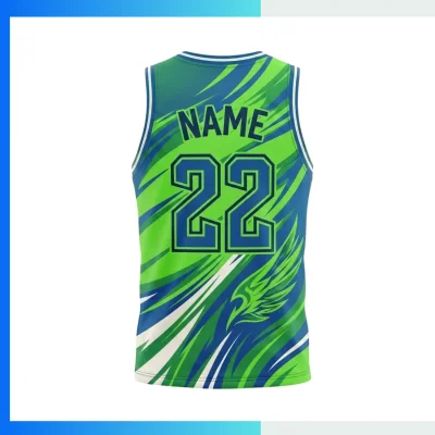 Alternative view of Custom Basketball Jersey – Butterfly Mesh Sublimation Round Neck