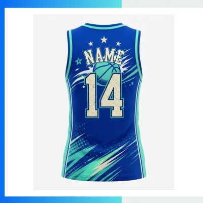 Alternative view of Custom Women’s V-Neck Basketball Jersey with 180G NBA Fabric