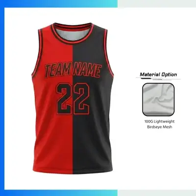 Custom Basketball Jersey – Lightweight Birdseye Mesh Sublimation Round Neck