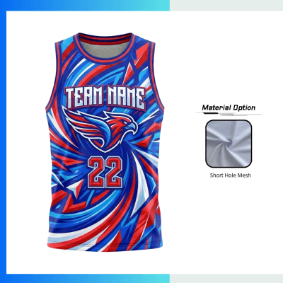 Custom Basketball Jersey – Short Hole Mesh Sublimation Round Neck