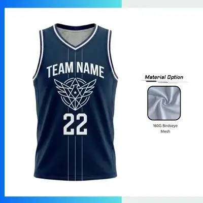 Custom Basketball Jersey V-Neck with 160G Performance Mesh