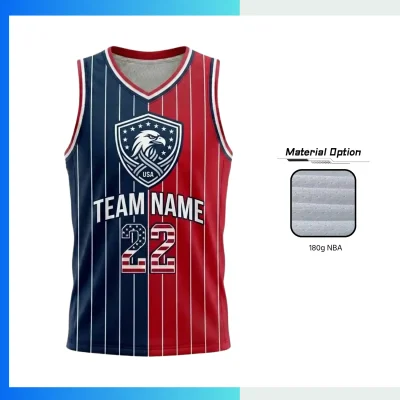Custom Basketball Jersey V-Neck with 180G NBA Fabric