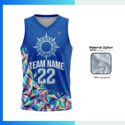 Custom Basketball Jersey V-Neck with 160G Jacquard Fabric
