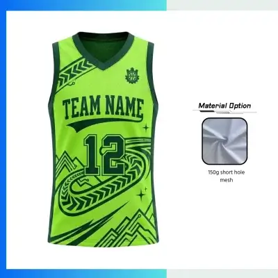Custom Basketball V-Neck Jersey with Side Panels with 150G Short Hole Mesh