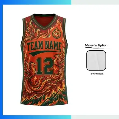 Custom Basketball Jersey V-Neck with Side Panels with 150G Pro Interlock