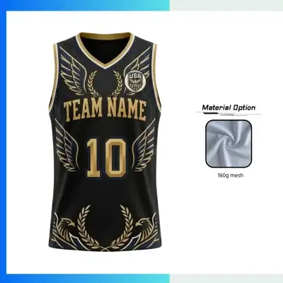 Custom Elite Basketball Jersey V-Neck with Side Panels with 160G Performance Mesh