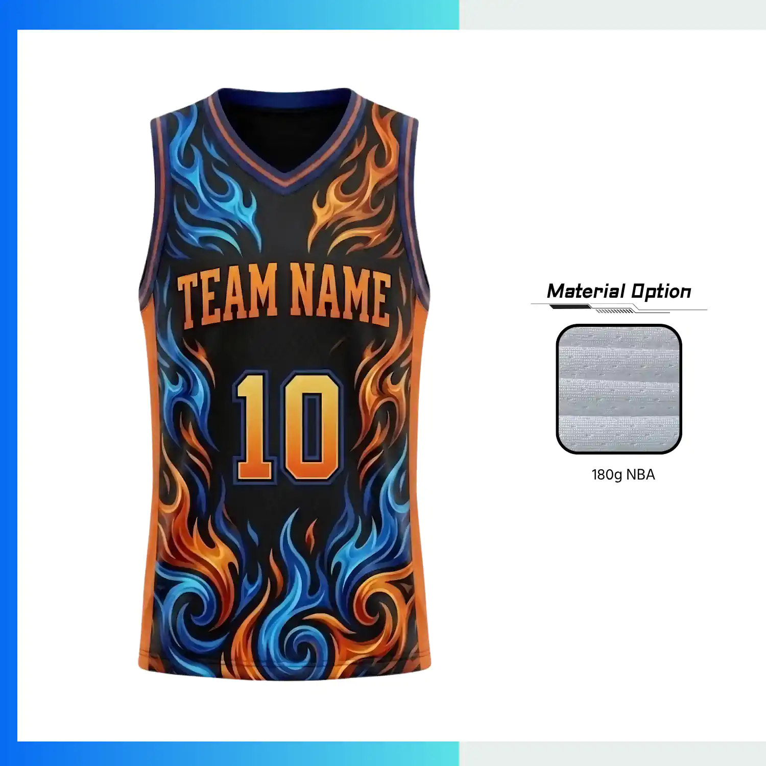 Custom Pro Basketball Jersey V-Neck with Side Panels with 180G NBA Fabric