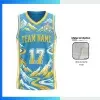 Custom Basketball Jersey V-Neck with Side Panels with 160G Butterfly Mesh