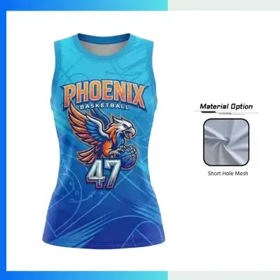 Womenβs & Youth Basketball Jersey β Short Hole Mesh 150gsm Sublimation Round Neck
