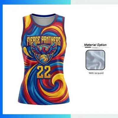Women’s & Youth Basketball Jersey – 160gsm Jacquard Fabric Sublimation Round Neck