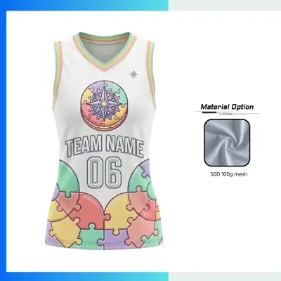 Custom Women’s V-Neck Basketball Jersey with 160G Performance Mesh