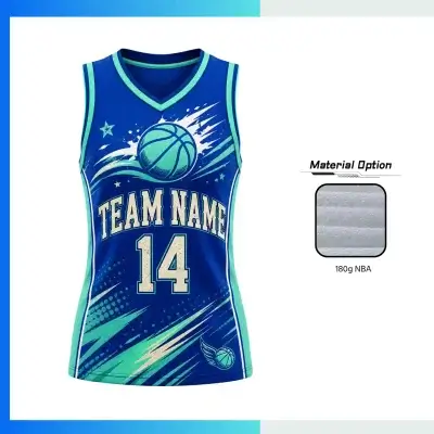 Custom Women’s V-Neck Basketball Jersey with 180G NBA Fabric