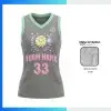 Custom Women’s V-Neck Basketball Jersey with Side Panels with 160G Butterfly Mesh