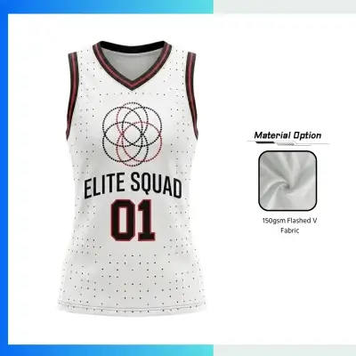 Custom Women’s V-Neck Basketball Jersey with 150G Flashed V Fabric