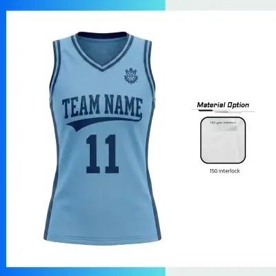 Custom Women’s Basketball Jersey V-Neck with Side Panels with 150G Pro Interlock