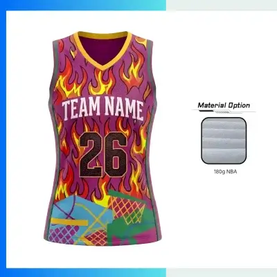 Custom Pro Women’s Basketball Jersey V-Neck with Side Panels with 180G NBA Fabric