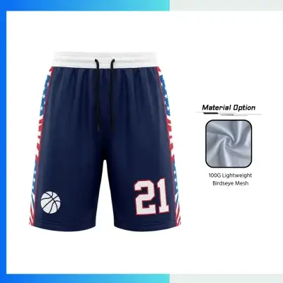 Custom Ultra-Lightweight Basketball Shorts with Sublimation Printing With 100G Birdseye Mesh