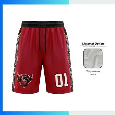Custom Basketball Shorts With 160G Birdseye Mesh