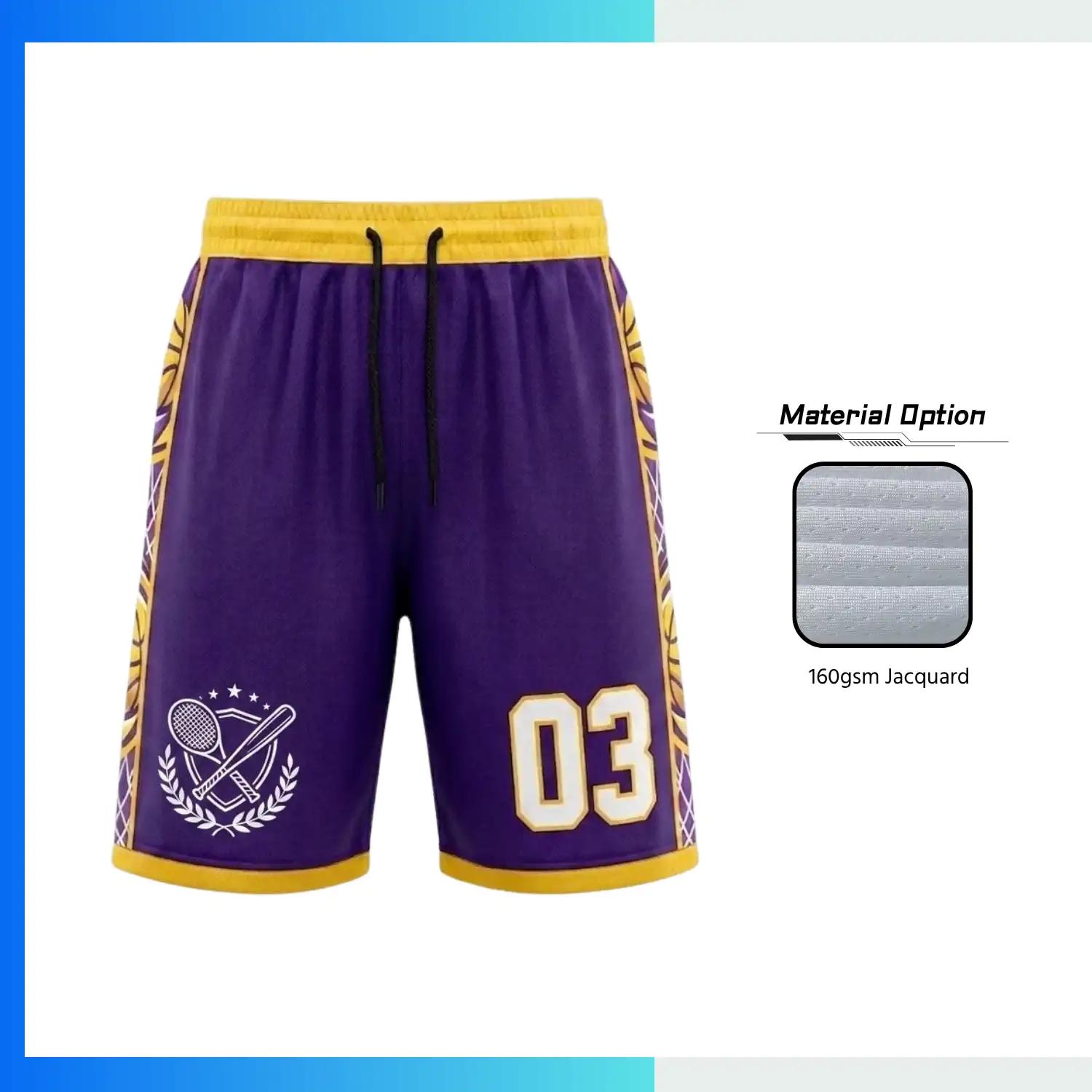 Custom Basketball Shorts With 160G Jacquard Fabric