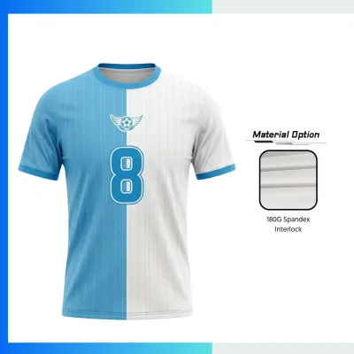 Custom Men's & Youth Soccer Jerseys with180G Spandex Interlock - Round Neck