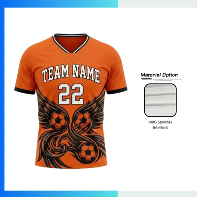 Custom Performance Flat V-Neck Soccer Jersey with 180G Spandex Compression Team Kit