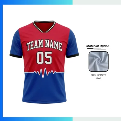 Custom Mesh Soccer Jersey – 160G Birdseye Flat V-Neck | Breathable Full Sublimation Team Kit