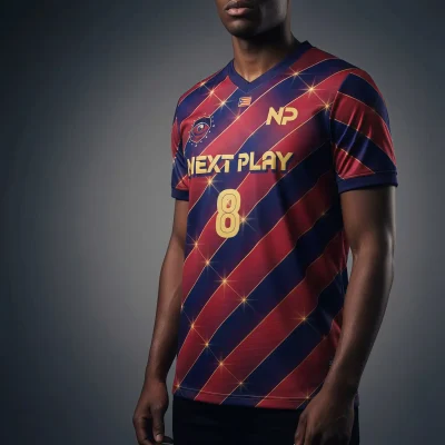 V-neck birdseye mesh soccer jersey with breathable fabric for hot climates