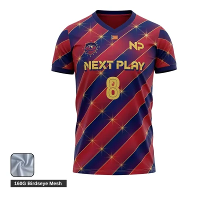 V-neck birdseye mesh soccer jersey with breathable fabric for hot climates