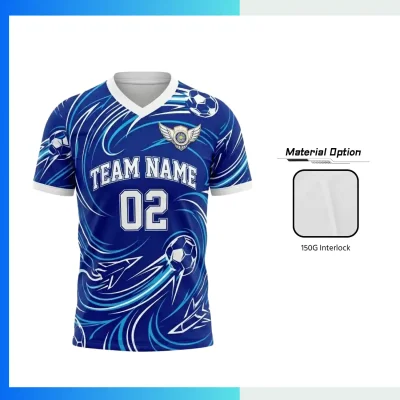 Custom Classic V-Neck Soccer Jersey with 150G InterlockSublimation Team Jersey (Youth & Adult)
