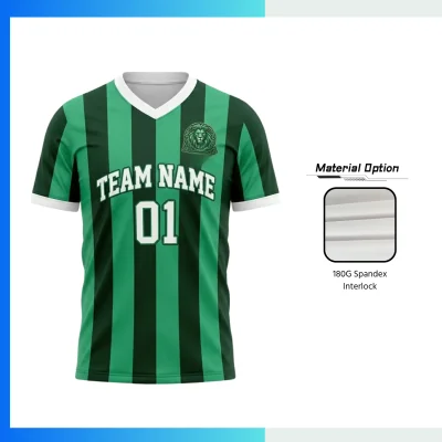 Custom Performance V-Neck Soccer Jersey with 180G Spandex Interlock Compression Fit Team Jersey