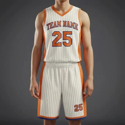 V-neck basketball uniform kit with a classic collar, made from innovative Flashed V Fabric with a smooth outer surface and cooling inner lining.