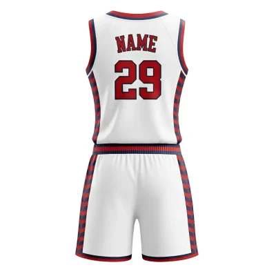 Women's-specific V-neck basketball uniform kit with a classic collar, contoured fit, and maximum ventilation 150G Short Hole Mesh.