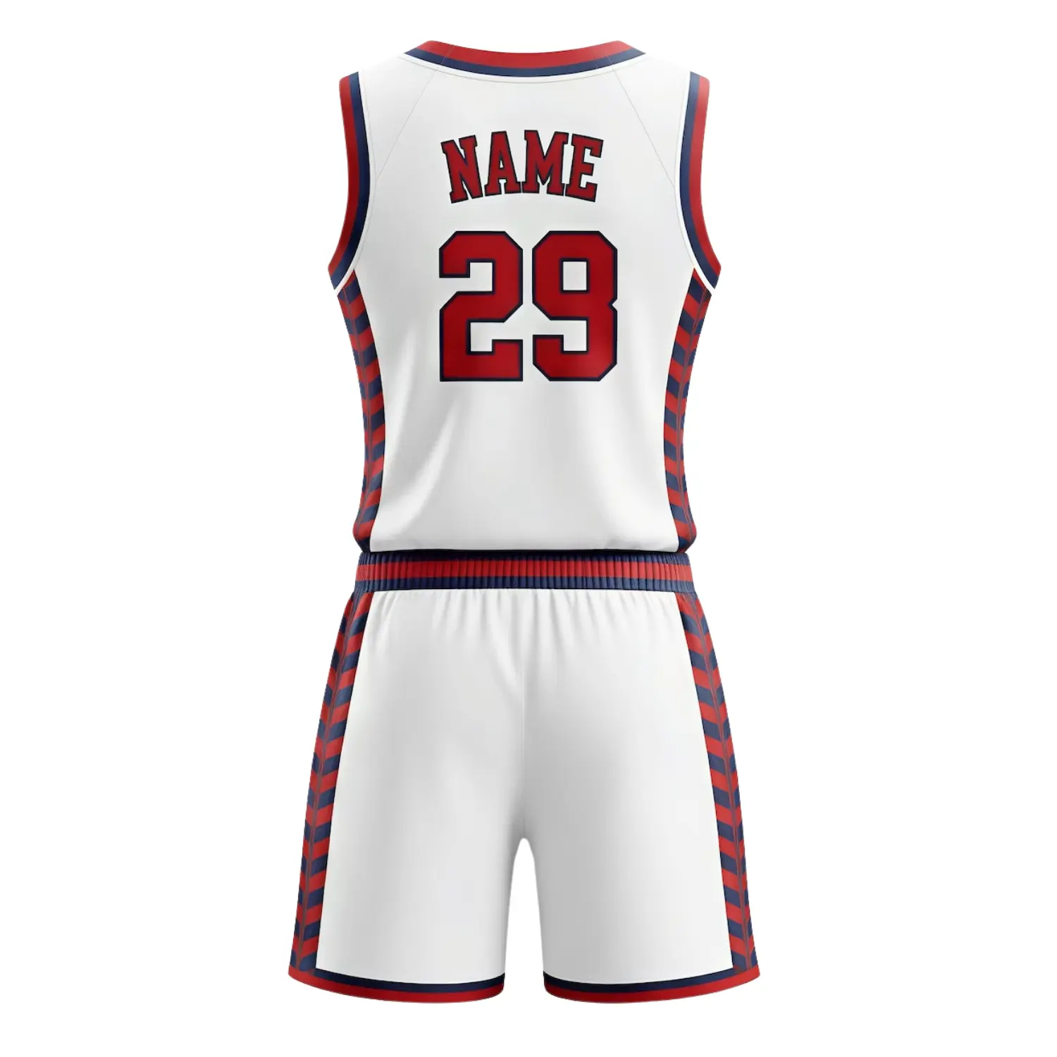 Women's-specific V-neck basketball uniform kit with a classic collar, contoured fit, and maximum ventilation 150G Short Hole Mesh.