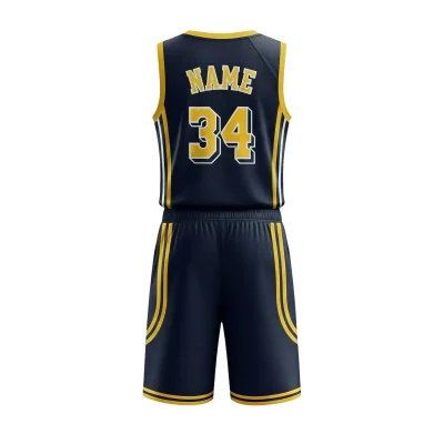 Innovative Flashed V Fabric basketball uniform kit, showing the smooth sublimated exterior and advanced cooling inner lining.