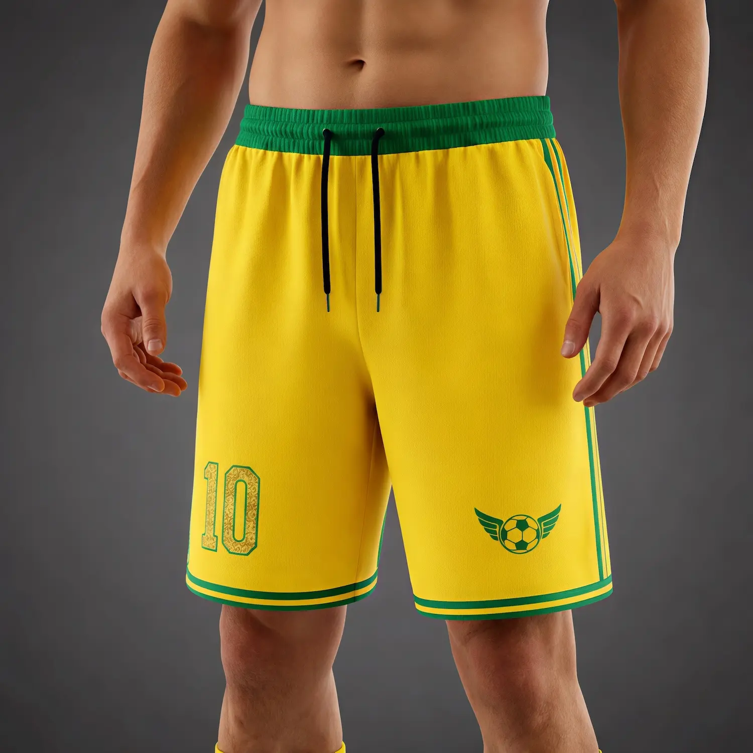 Soccer player wearing classic interlock soccer shorts during a match