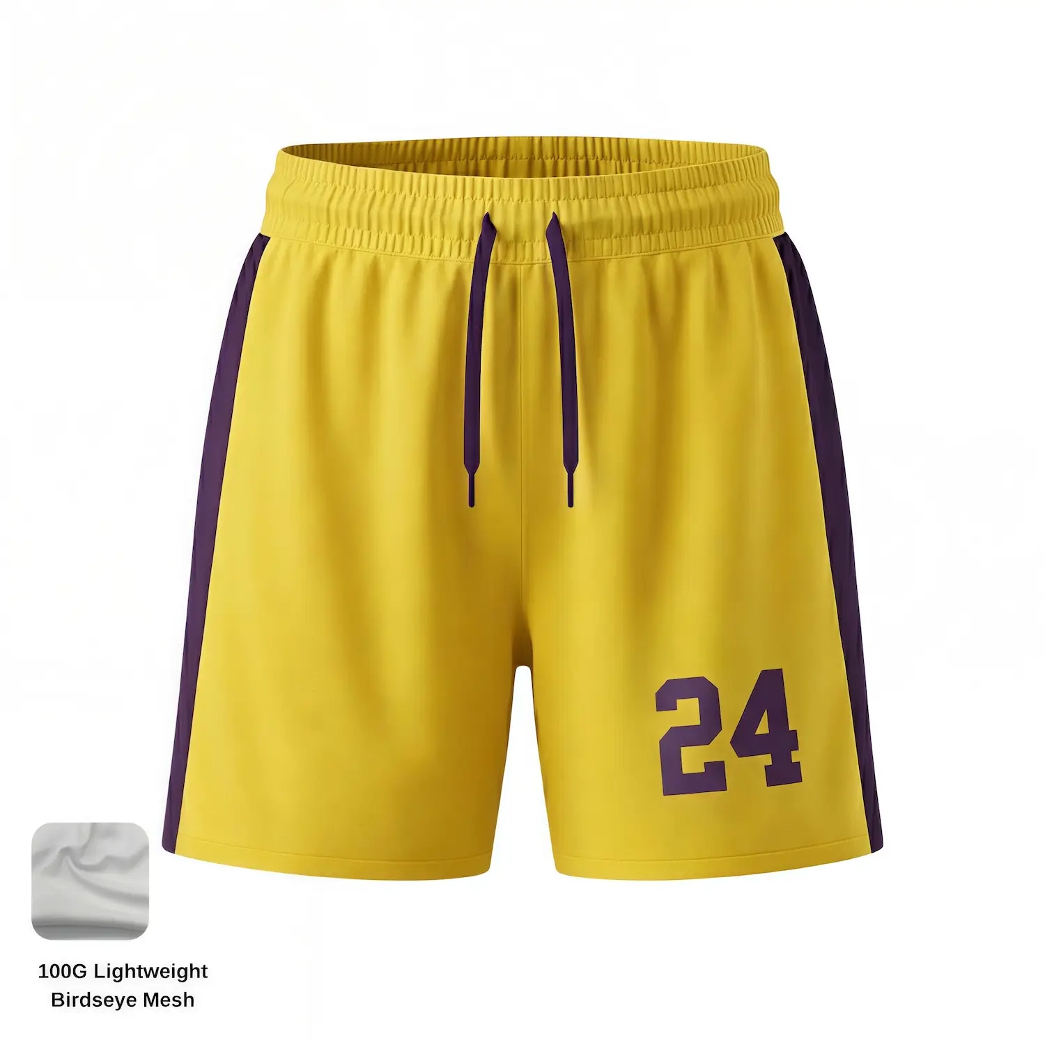Female basketball player wearing 2-inch inseam 160g Birdseye Mesh shorts