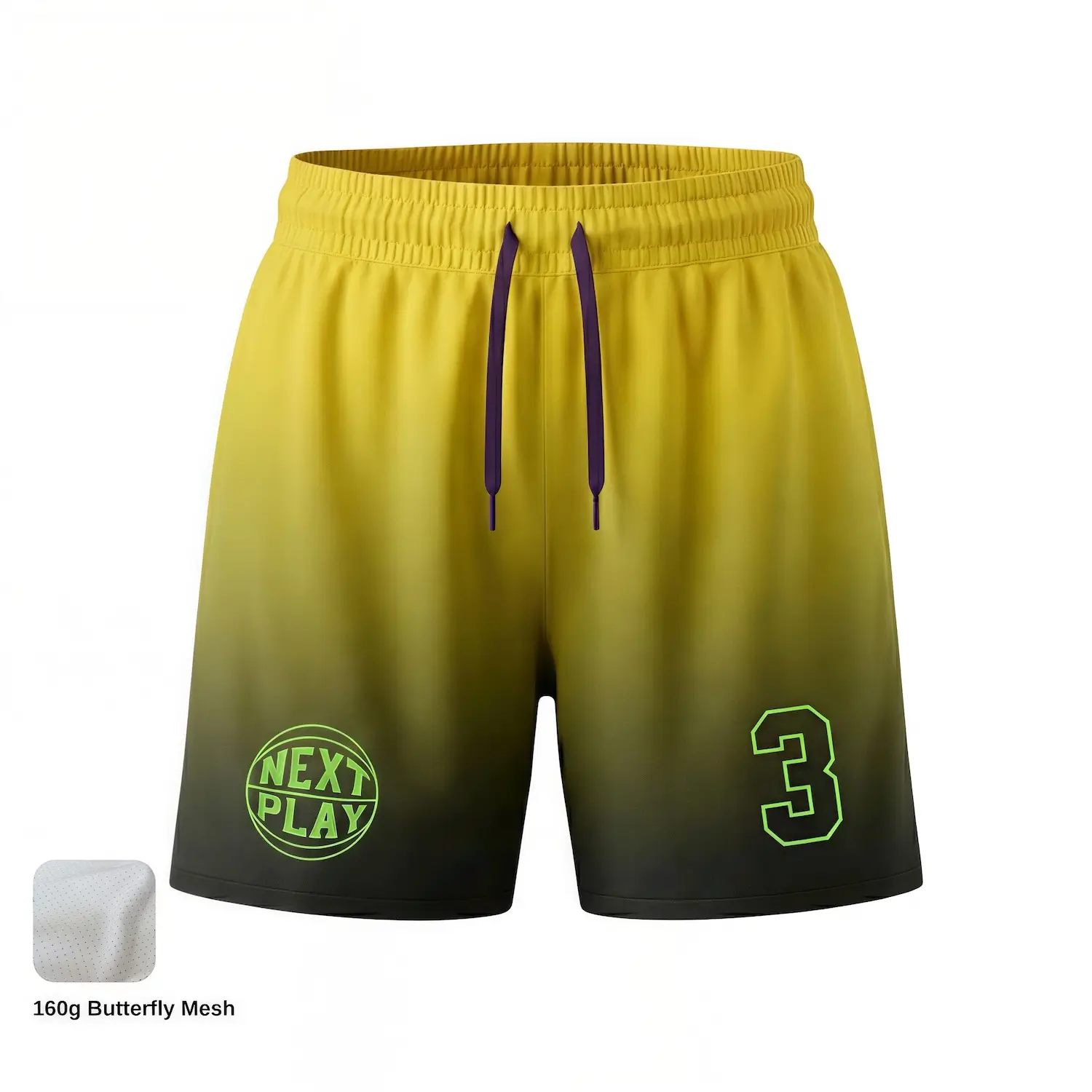 Female basketball player wearing 2-inch inseam premium Butterfly Mesh shorts