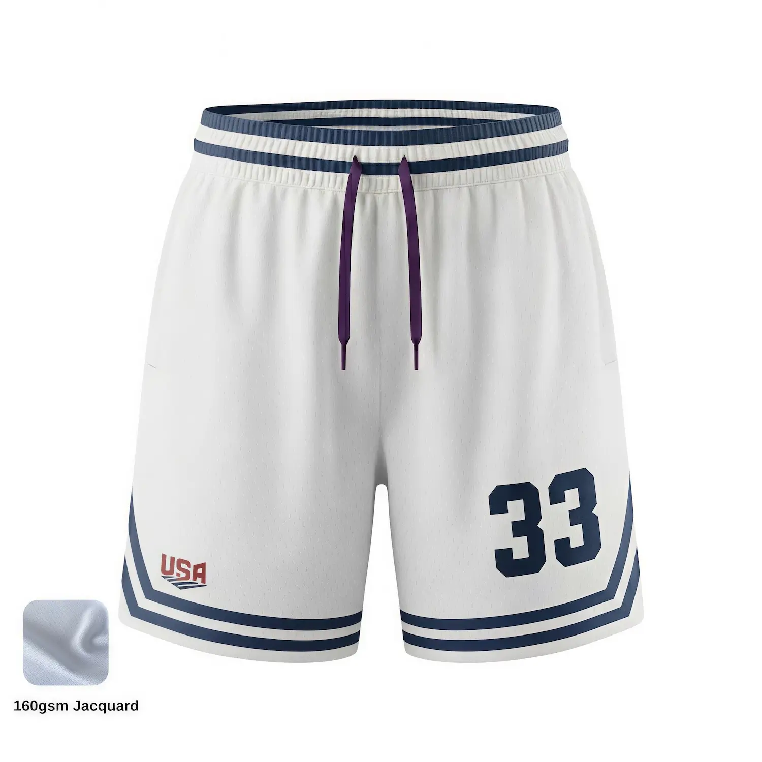 Women and teen wearing matching modern 2-inch shorter basketball shorts made from jacquard fabric