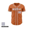 A classic full-button front baseball jersey custom sublimated with team logos, made from durable 200G Interlock fabric.