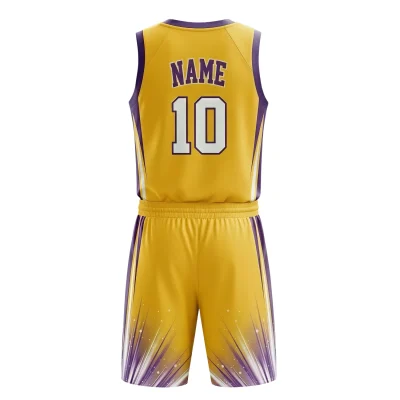 V-neck basketball uniform kit with a classic collar, made from durable and smooth 150G Interlock fabric.