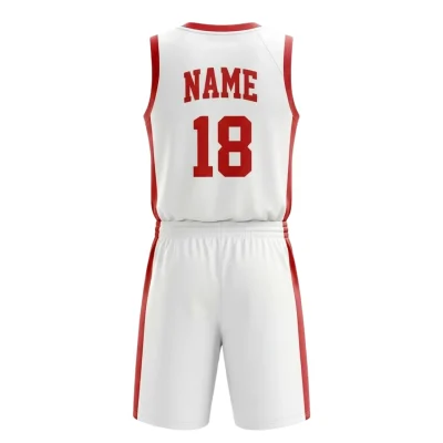 V-neck basketball uniform kit with a classic collar and the distinctive woven texture of 160G Jacquard fabric.