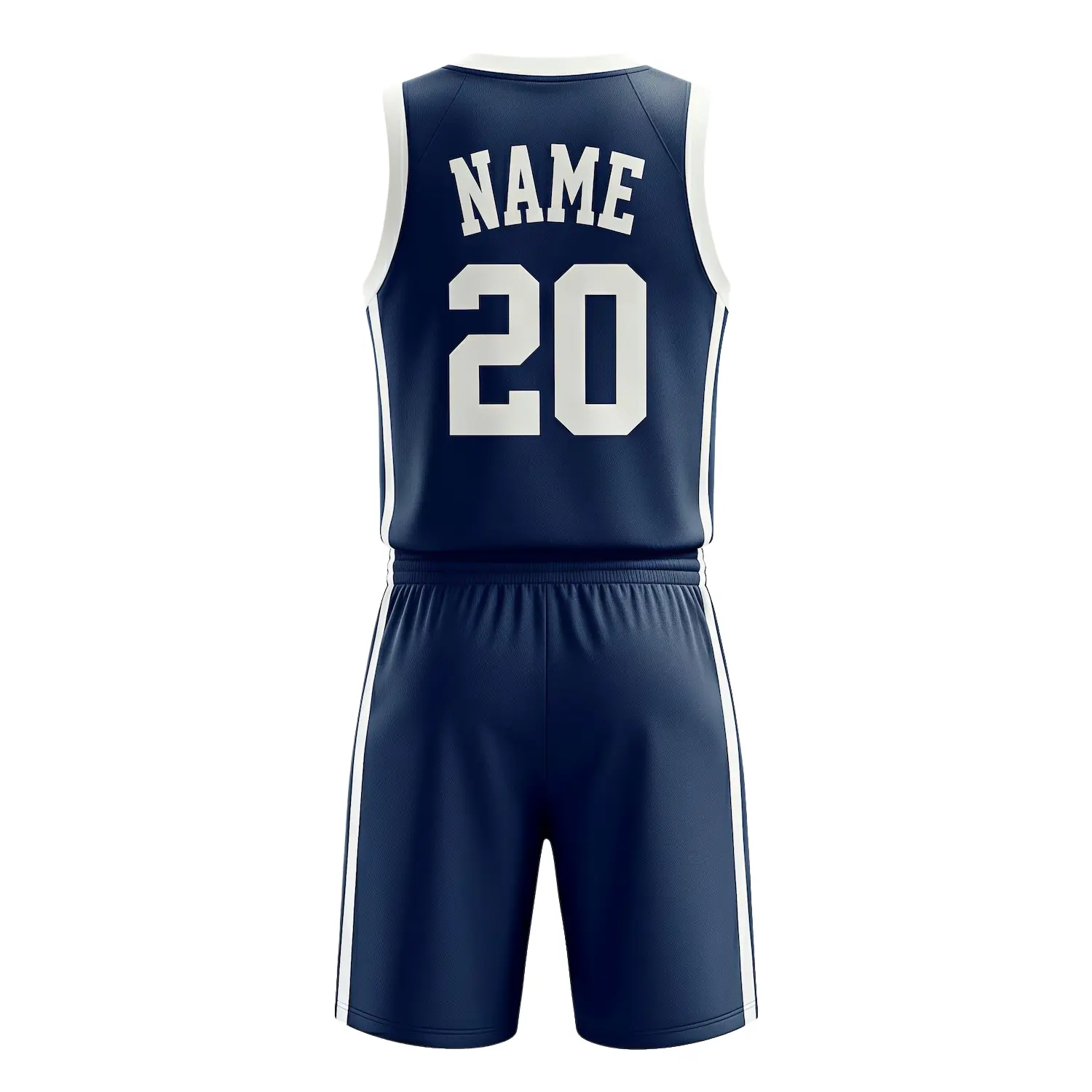 V-neck basketball uniform kit with a classic collar, made from heavyweight 180G NBA-style jacquard fabric.