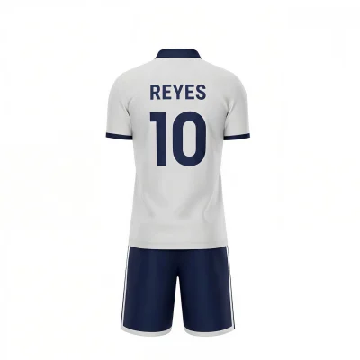 Soccer team wearing complete mesh uniform sets with flat lapel neck jerseys and matching breathable shorts